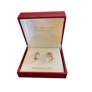 18kt over Silver Diamond Accent Earrings